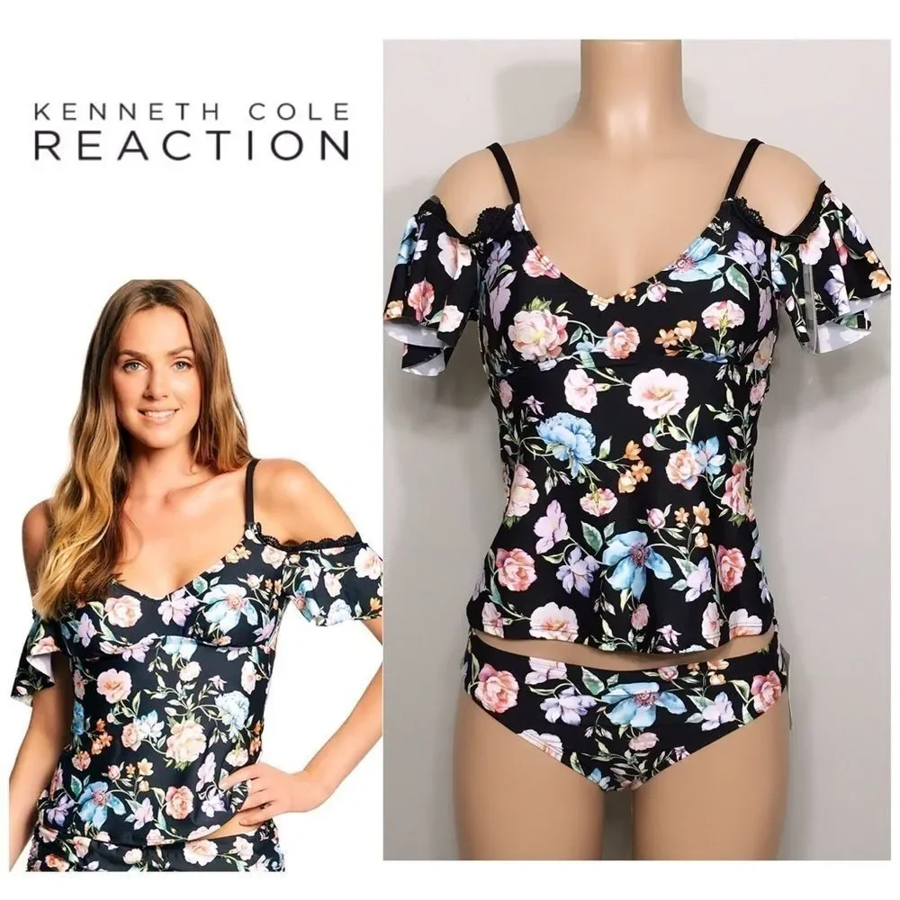 Kenneth Cole Reaction Off Shoulder tankini. NWT